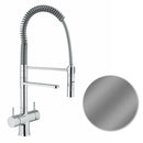 Designer Spiralfeder-5-Wege-Wasserhahn mit Brause LUXURY (Edelstahl Optik) - Selwie Shop