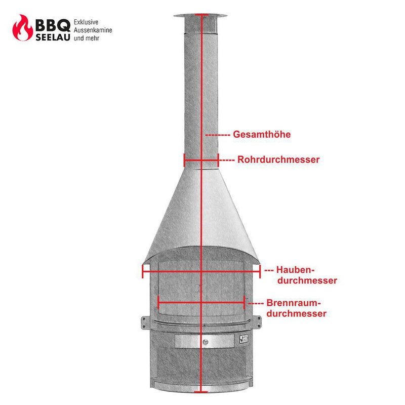 Lackierte Haube - Typ 1 (Kamin mit 60 cm Durchmesser) - Silbergrau - Selwie Shop