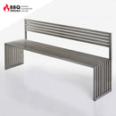 Edelstahl Sitzbank Magic, Extralang - mit Rückenlehne - Selwie Shop