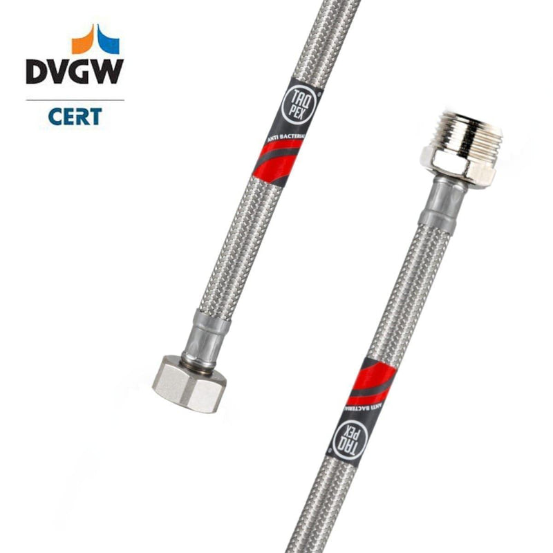 DVGW geprüfter Flexschlauch 3/8" ÜM x 3/8" AG 500mm Wasseranschluss-Anschlussschlauch Verlängerung - Selwie Shop