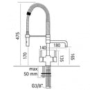 Designer Spiralfeder-Drei-Wege-Wasserhahn LUXURY, Chrom - Selwie Shop